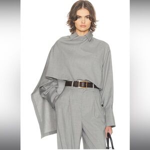 Helsa The Left Bank Layered Shirt in Grey Melange